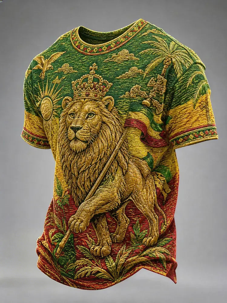 Men's Reggae Print Casual T-Shirt