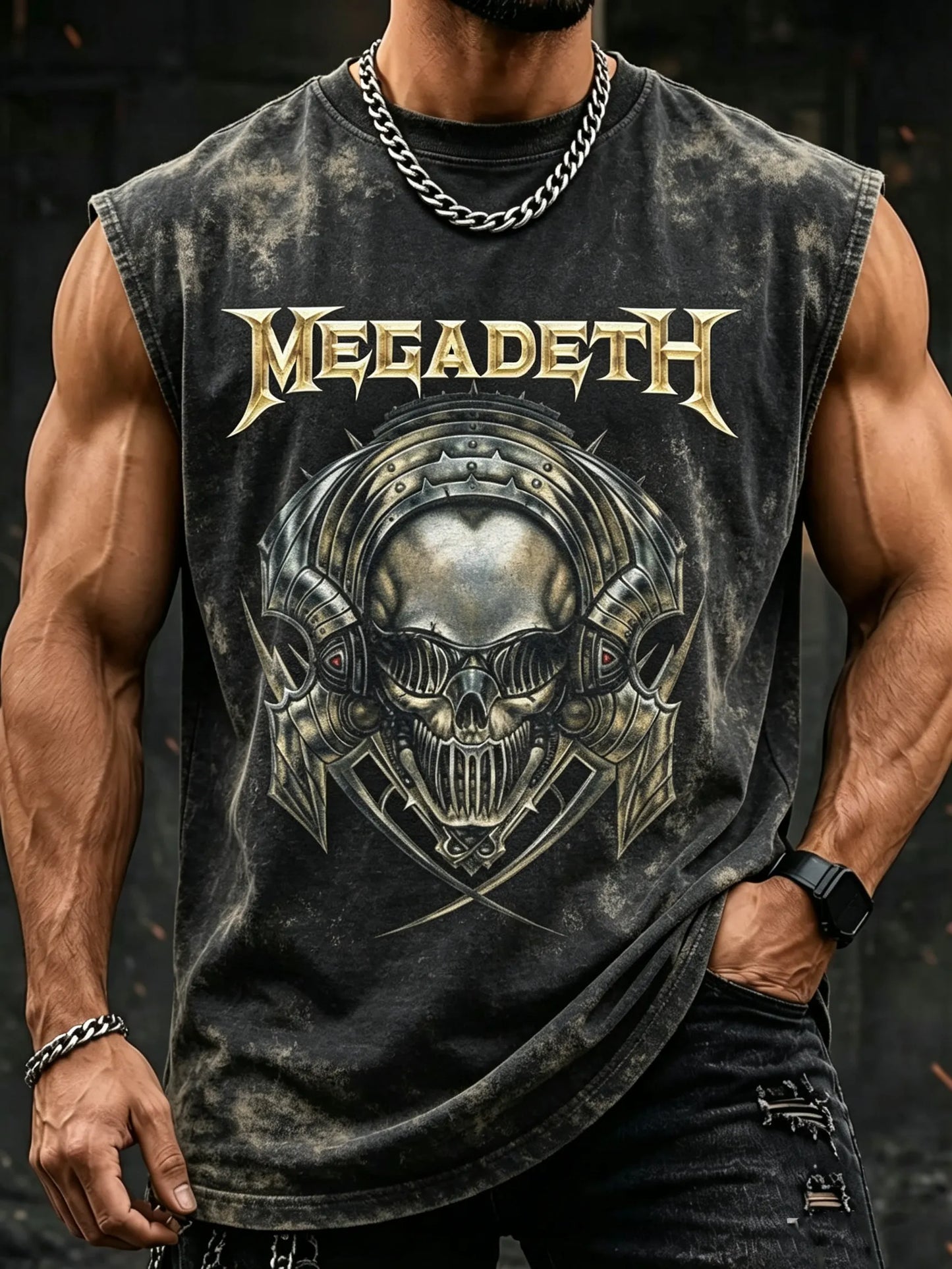 Men's American Thrash Metal Band Fans Print Tank Top