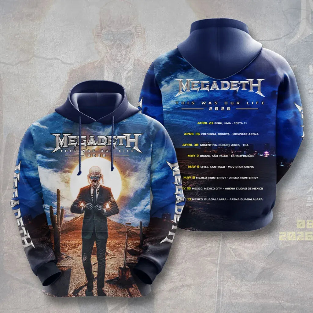 Men's American Thrash Metal Band Print Hoodie