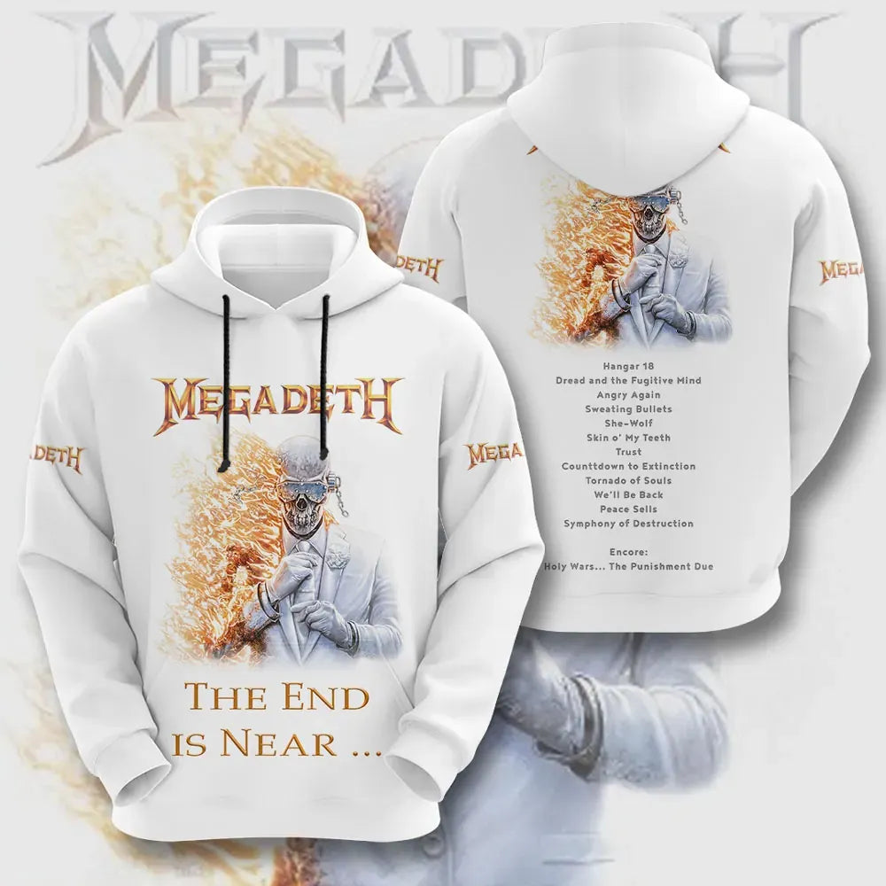 Men's American Thrash Metal Band Print Hoodie