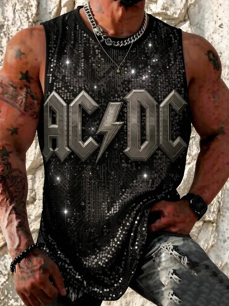 Men's British Heavy Metal Band Fans Print Tank Top