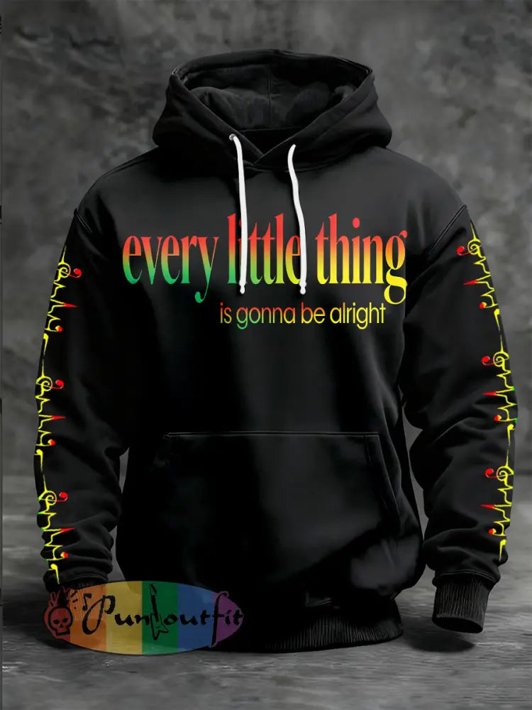 Men's Reggae Printed Long Sleeved Hooded Sweatshirt