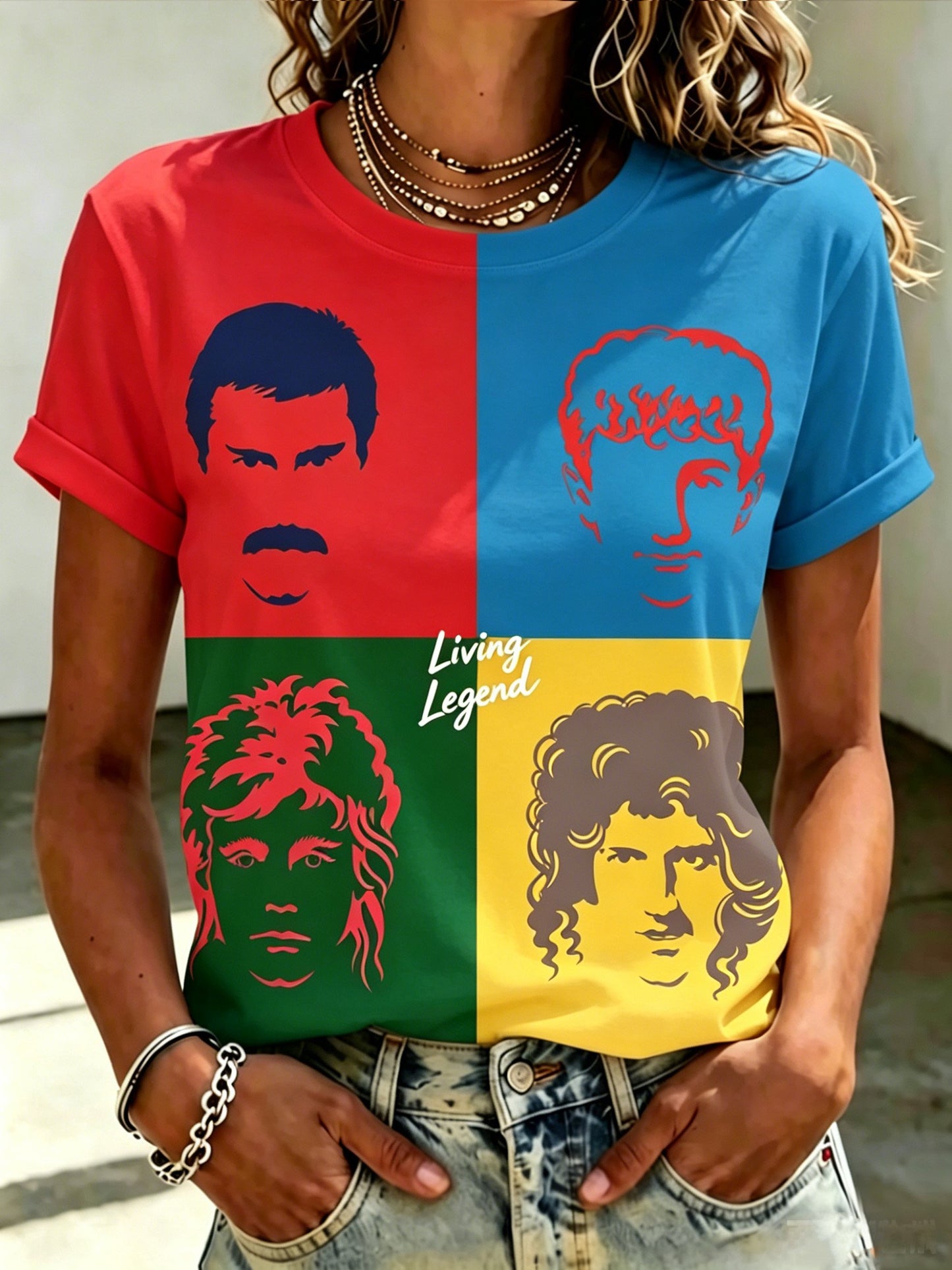Women's Music-Print Casual Top