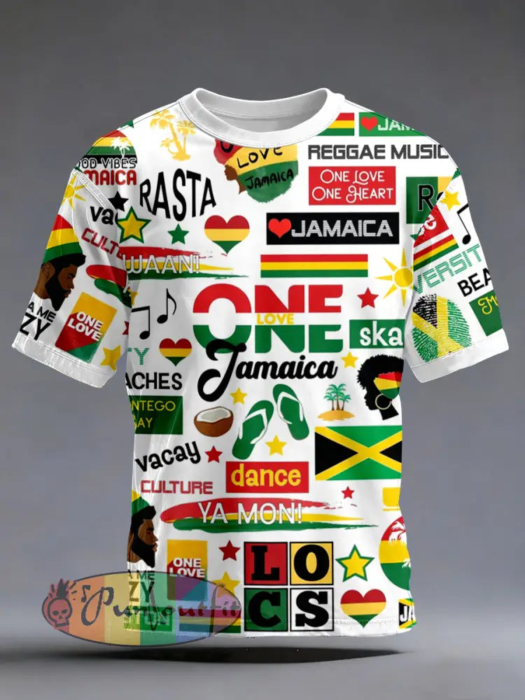 Men's Reggae Music Inspired Print T-Shirt