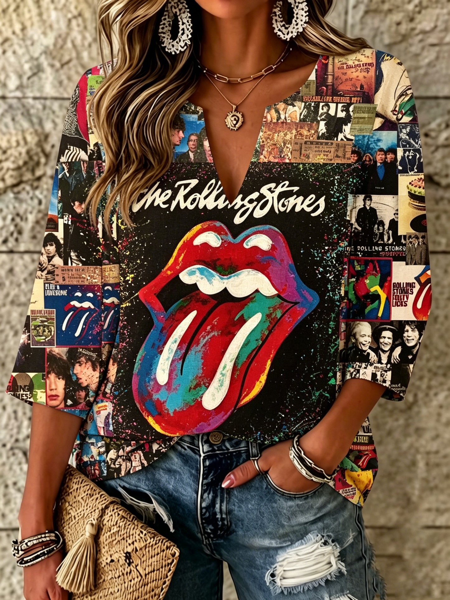 Women's Rolling Stones Print Shirt