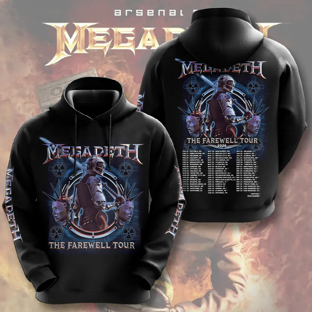 Men's American Thrash Metal Band Print Hoodie