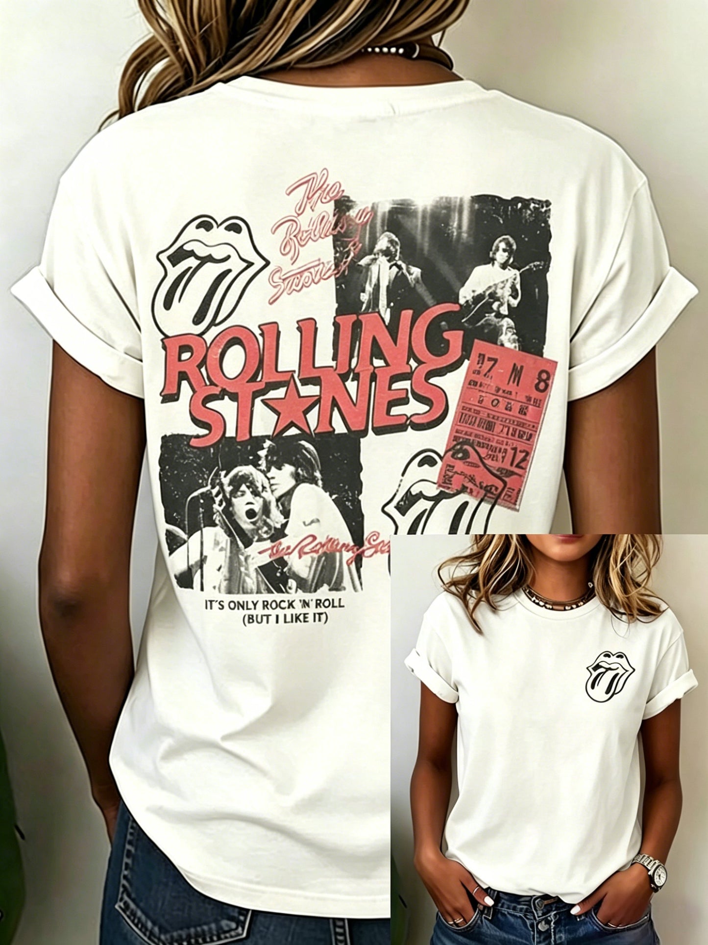 Women's Band-Print Casual T-Shirt