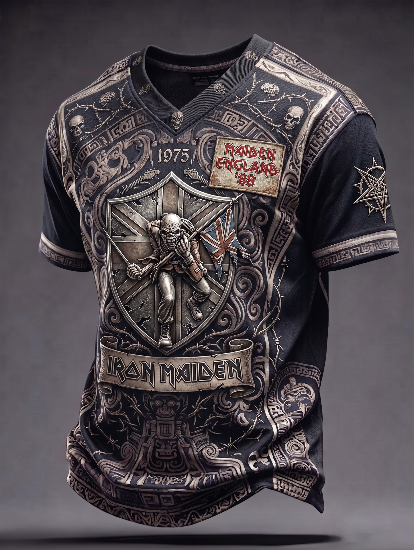 Vintage Iron Maiden V-neck T-shirt