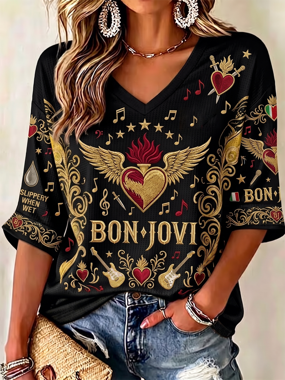Women's Vintage Bon Jovi Fan Top