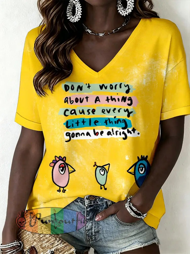 Women's Reggae Music V-Neck T-Shirt