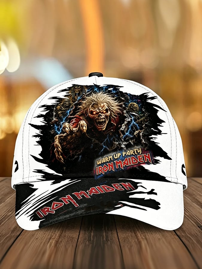 Metal-style retro washed baseball cap