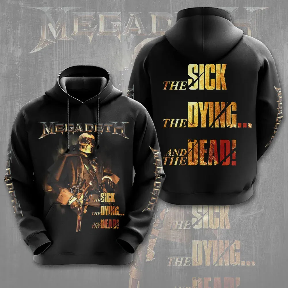 Men's American Thrash Metal Band Print Hoodie