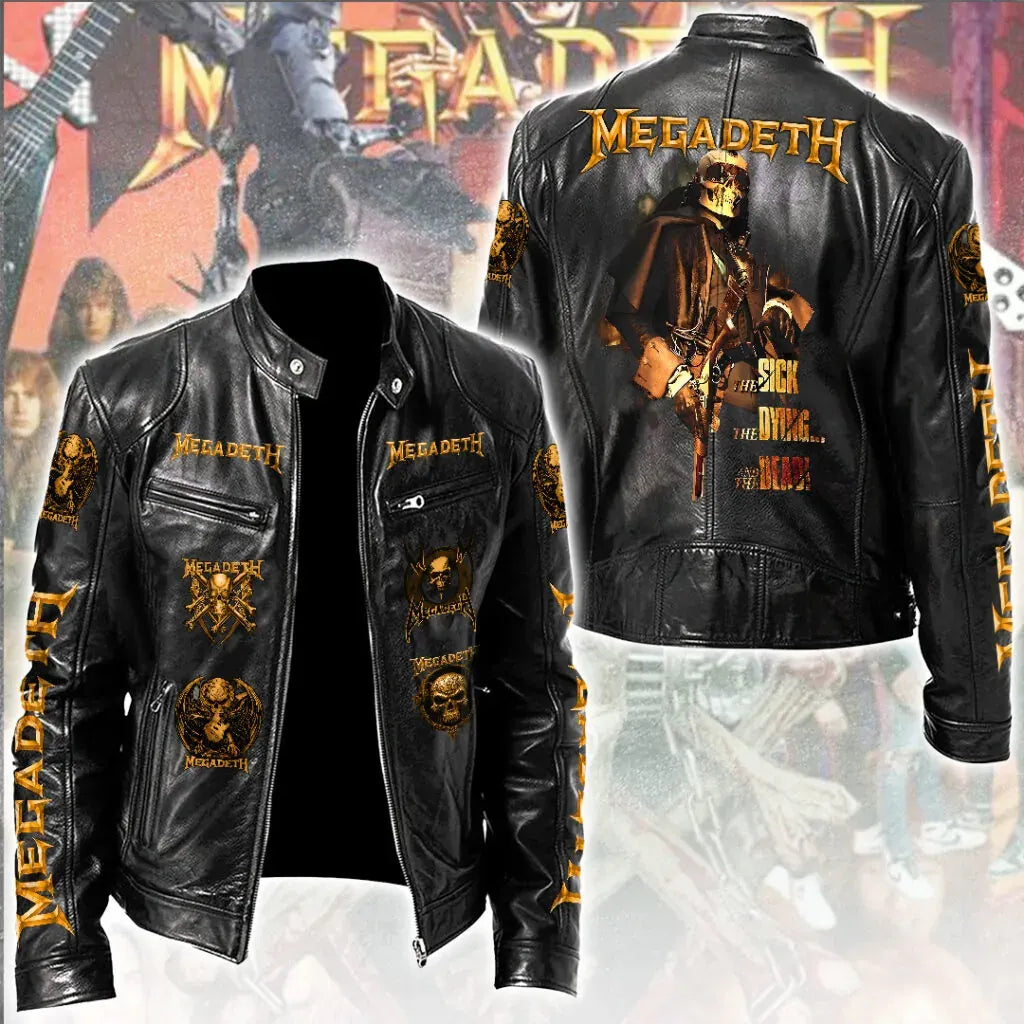 Men's American Thrash Metal Band Print Jacket
