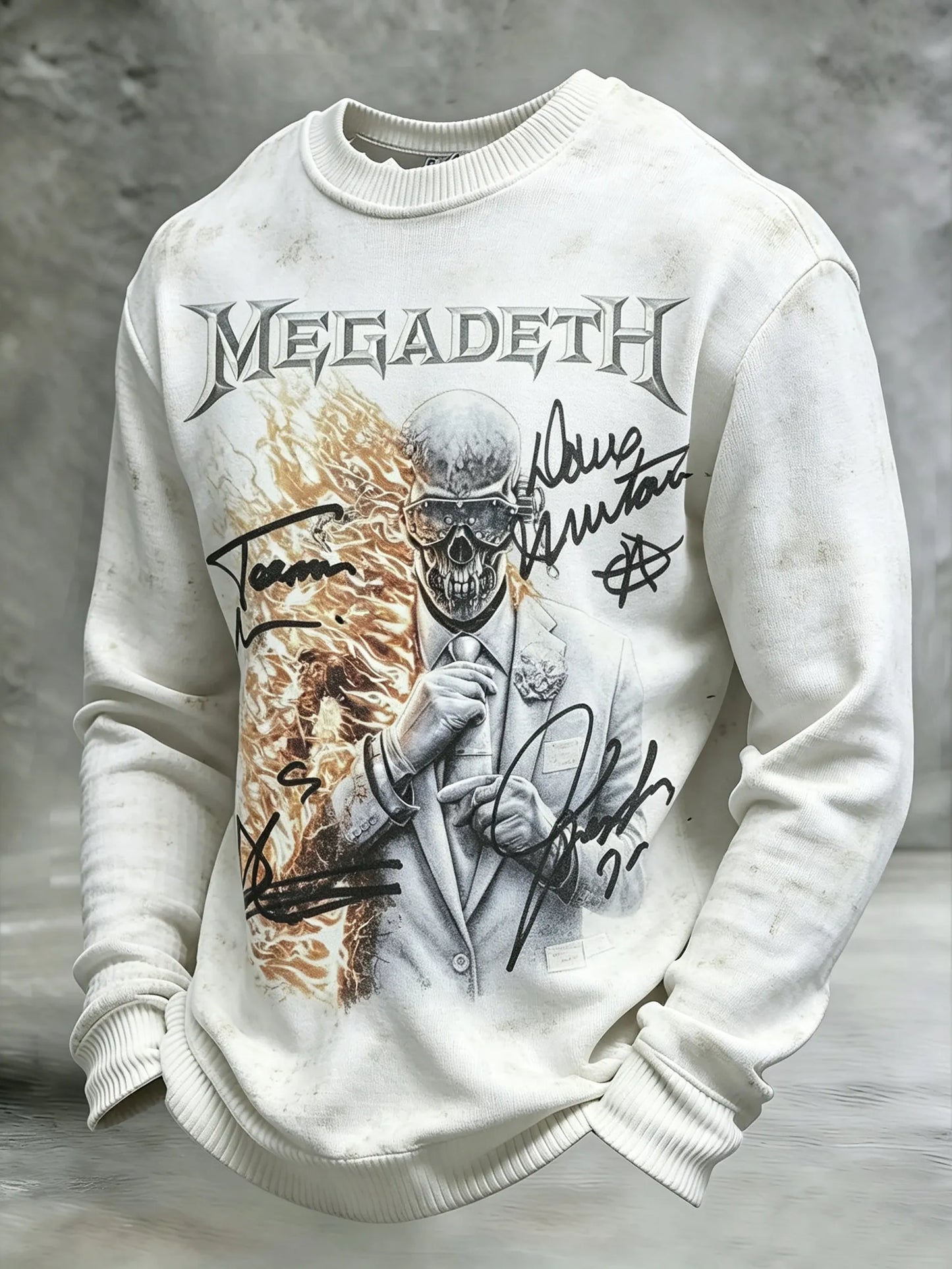 Men's American Thrash Metal Band Print Sweatershirt