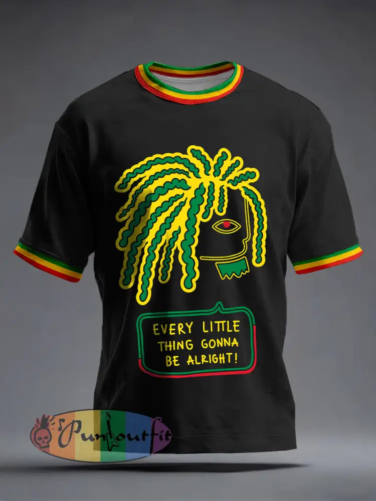 Men's Reggae Music Inspired Print T-Shirt