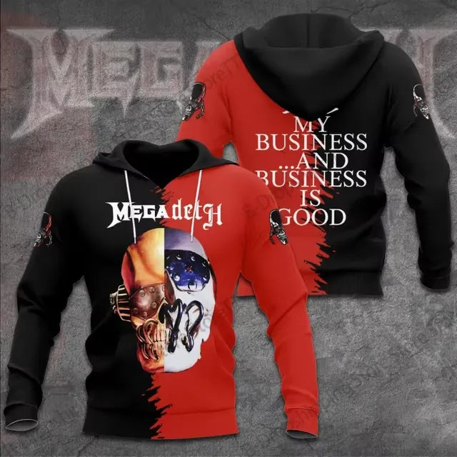 Men's American Thrash Metal Band Print Hoodie