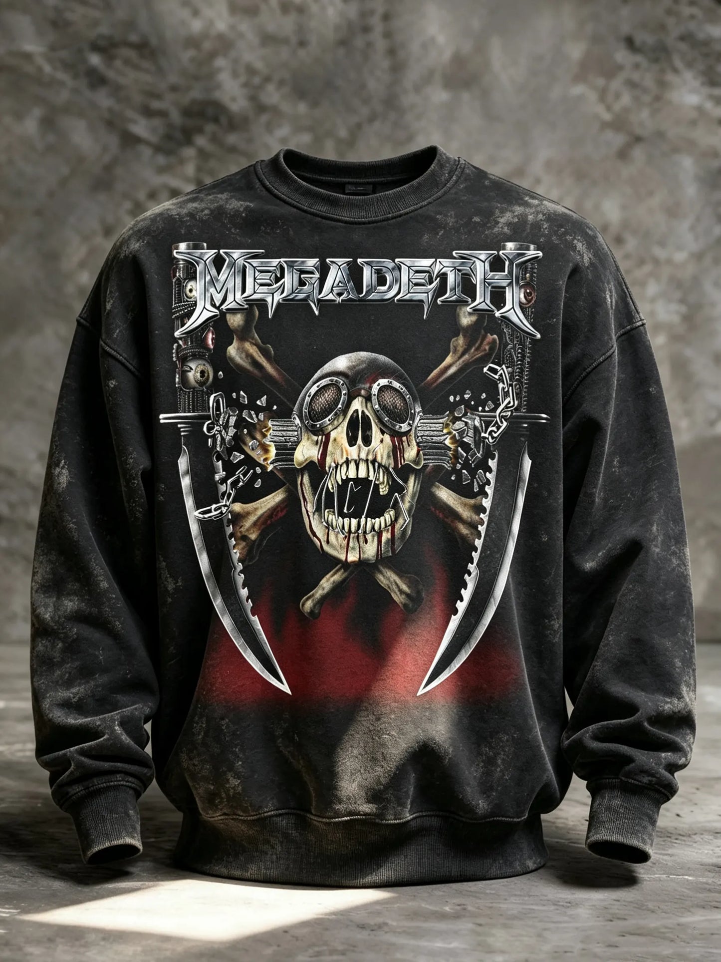 Men's American Thrash Metal Band Print Sweatershirt