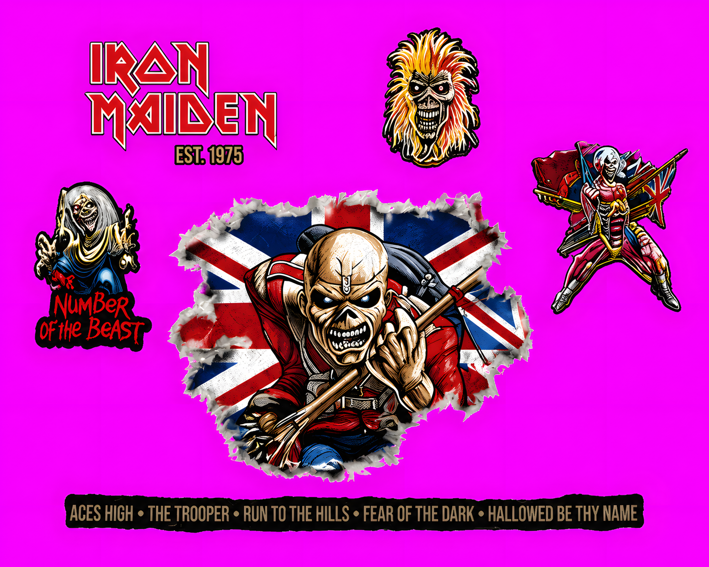 Vintage Iron Maiden V-neck T-shirt