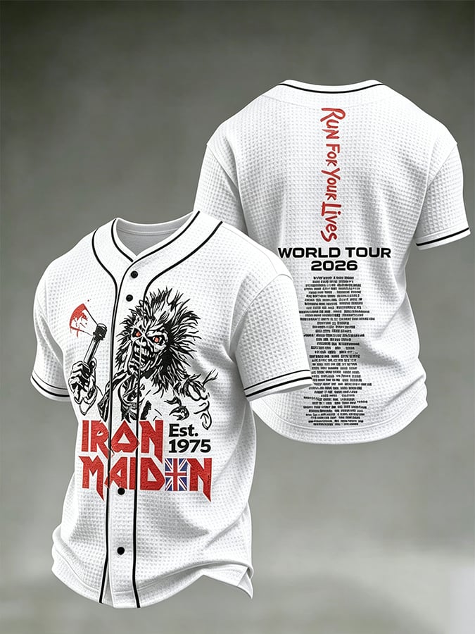 Men's England Heavy Metal Band Print Casual Top