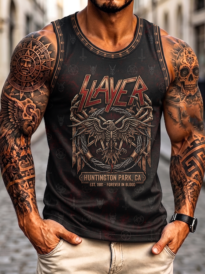 Men's Slayer Fans Print Tank Top