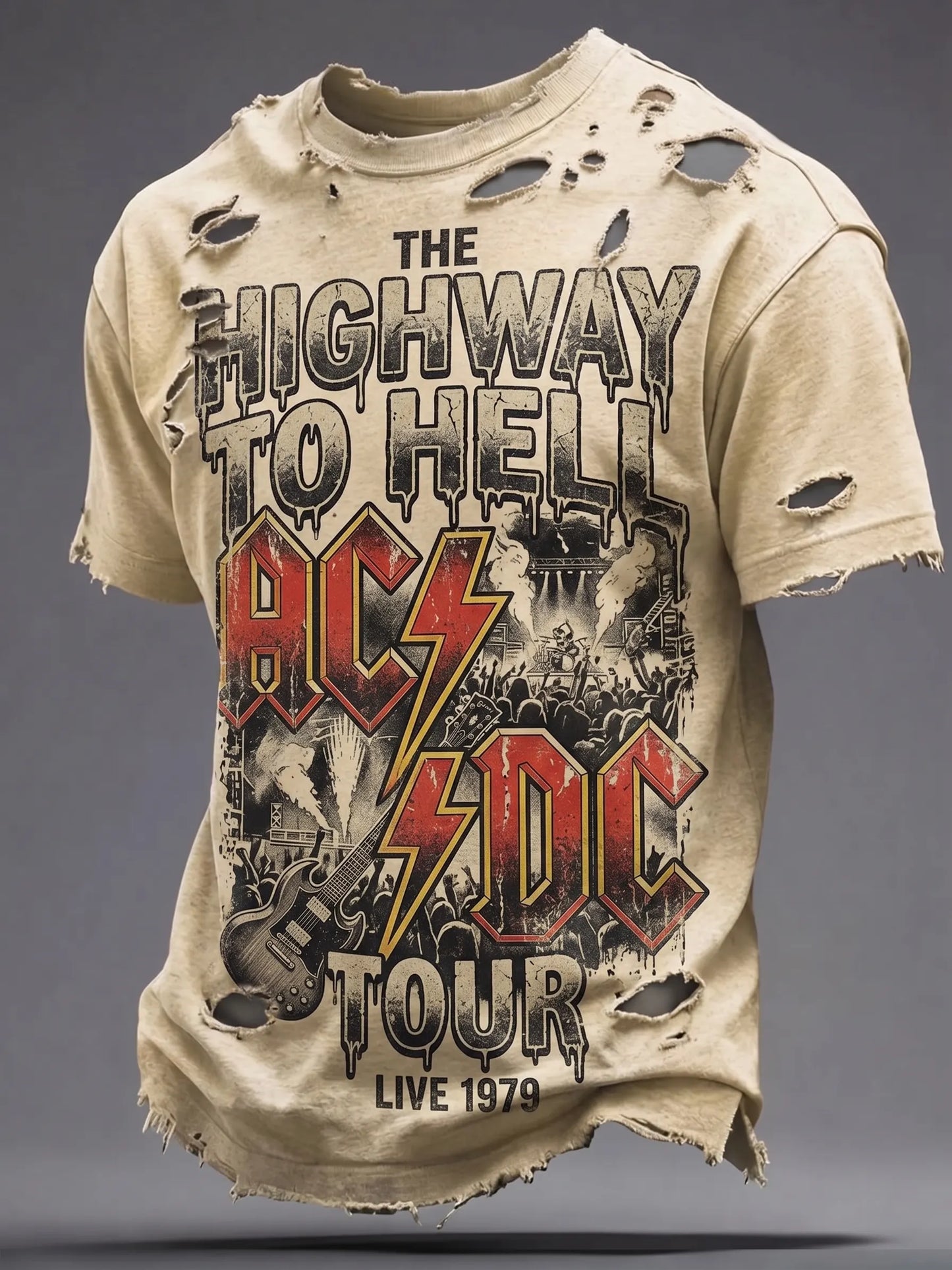 Men's Retro AC/DC Rock Band Fan T-Shirt
