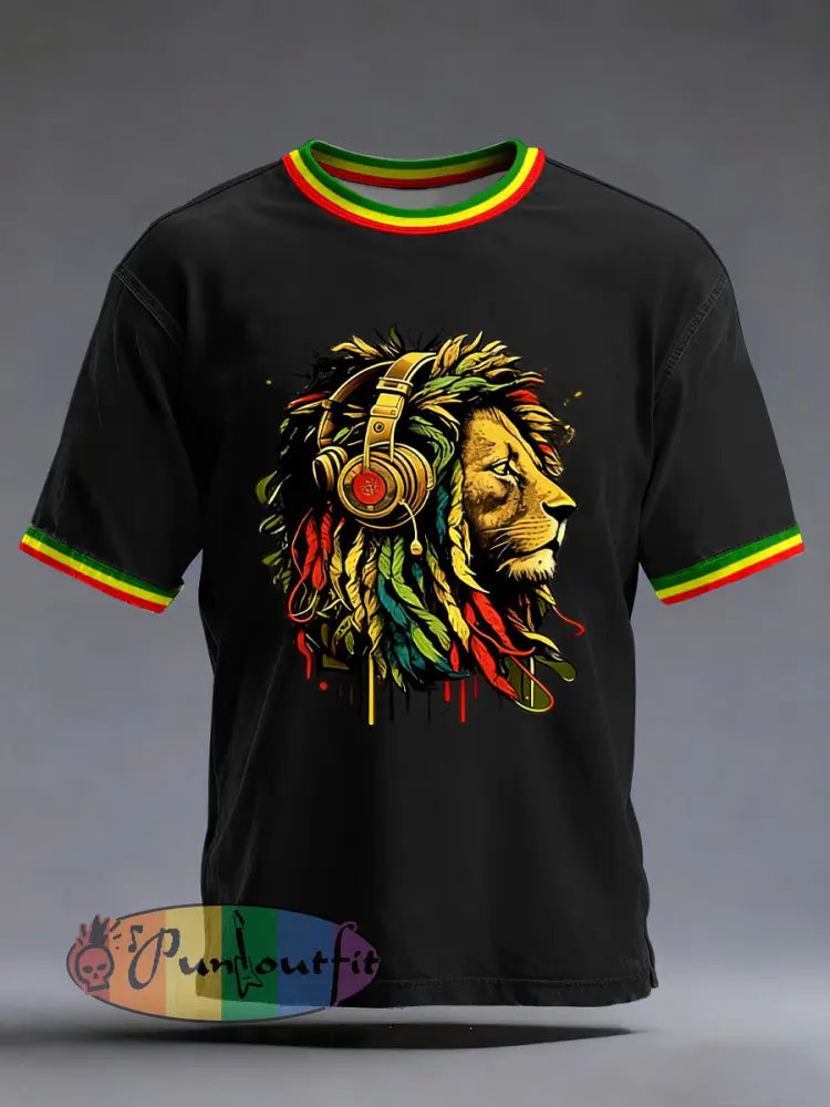 Men's Reggae Print Casual T-shirt