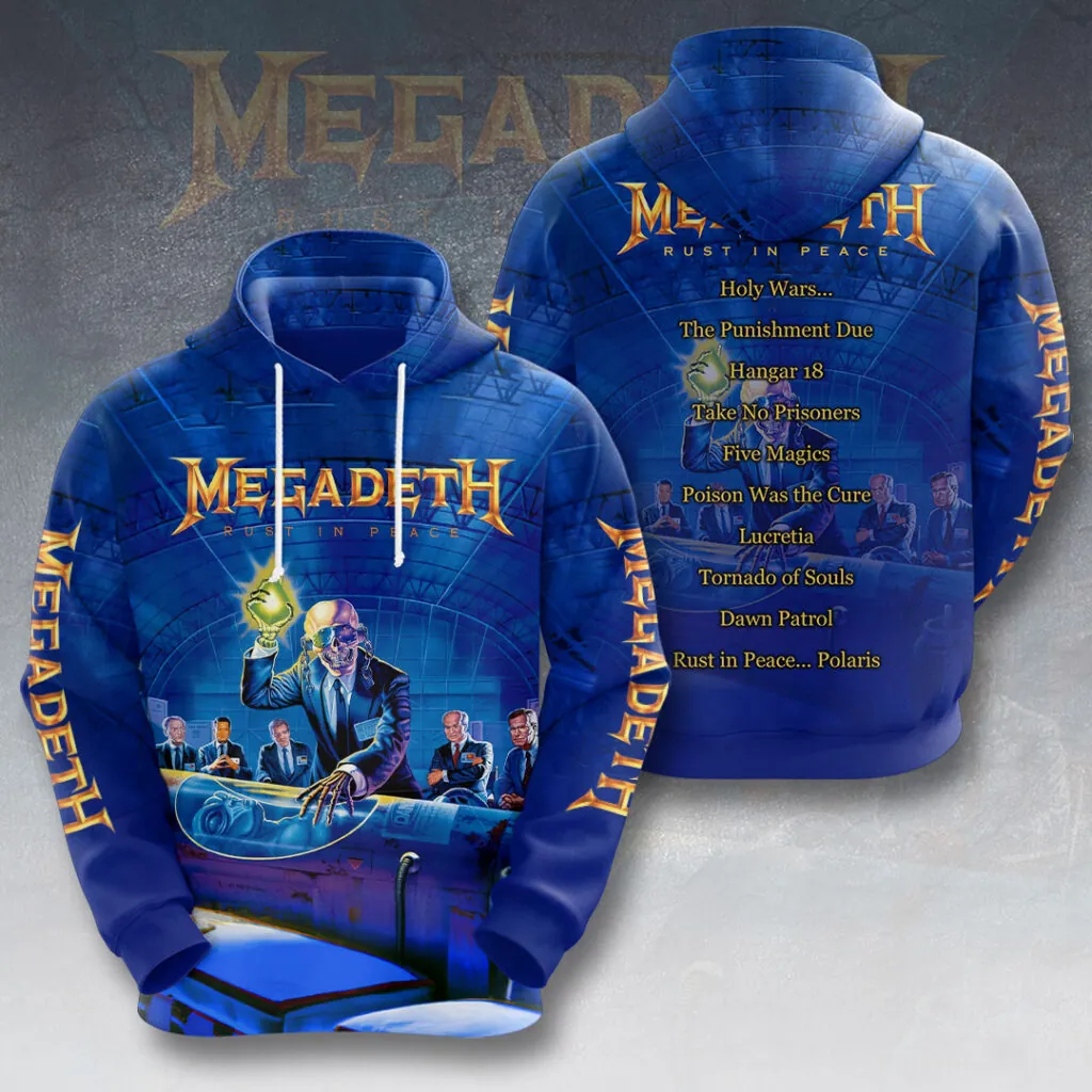 Men's American Thrash Metal Band Print Hoodie