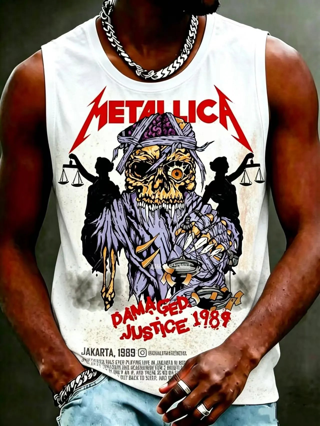 Men's Metallica Fans Print Tank Top