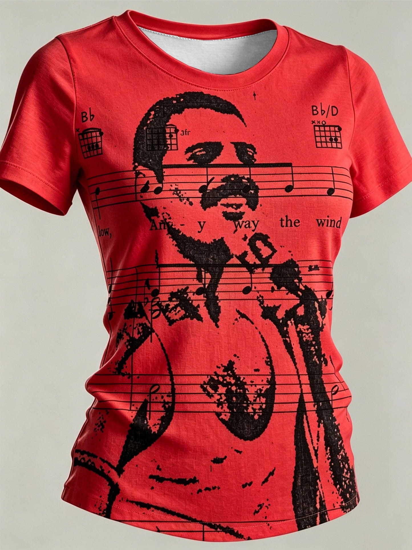 Women's Music-Print Casual Top