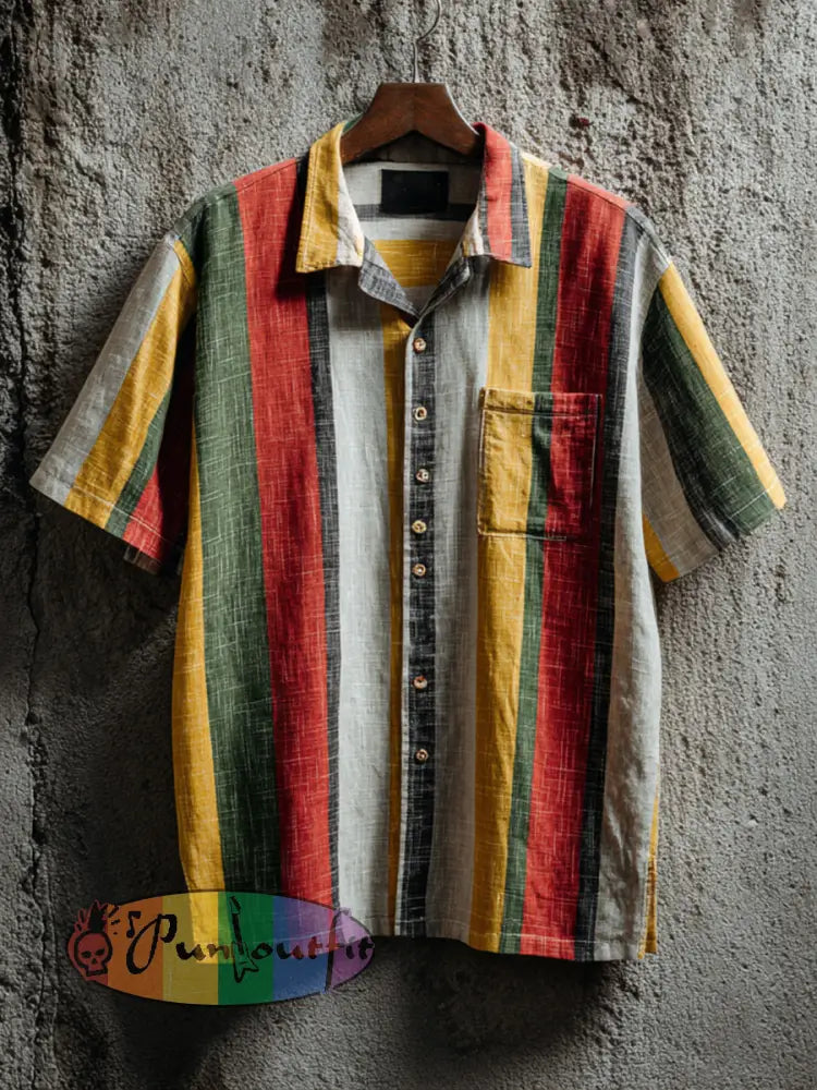Men's Reggae Music Linen Blend Shirt