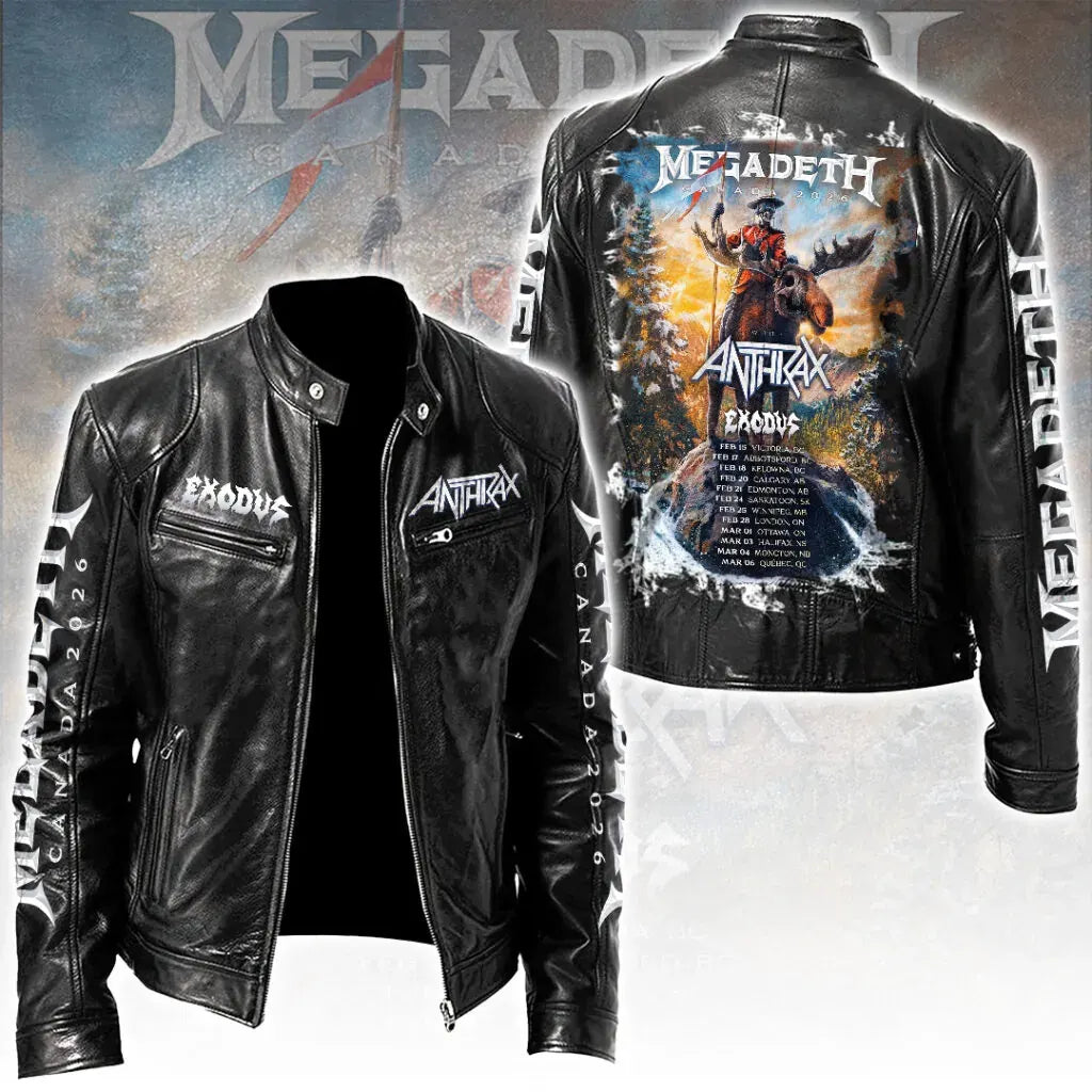 Men's American Thrash Metal Band Print Jacket