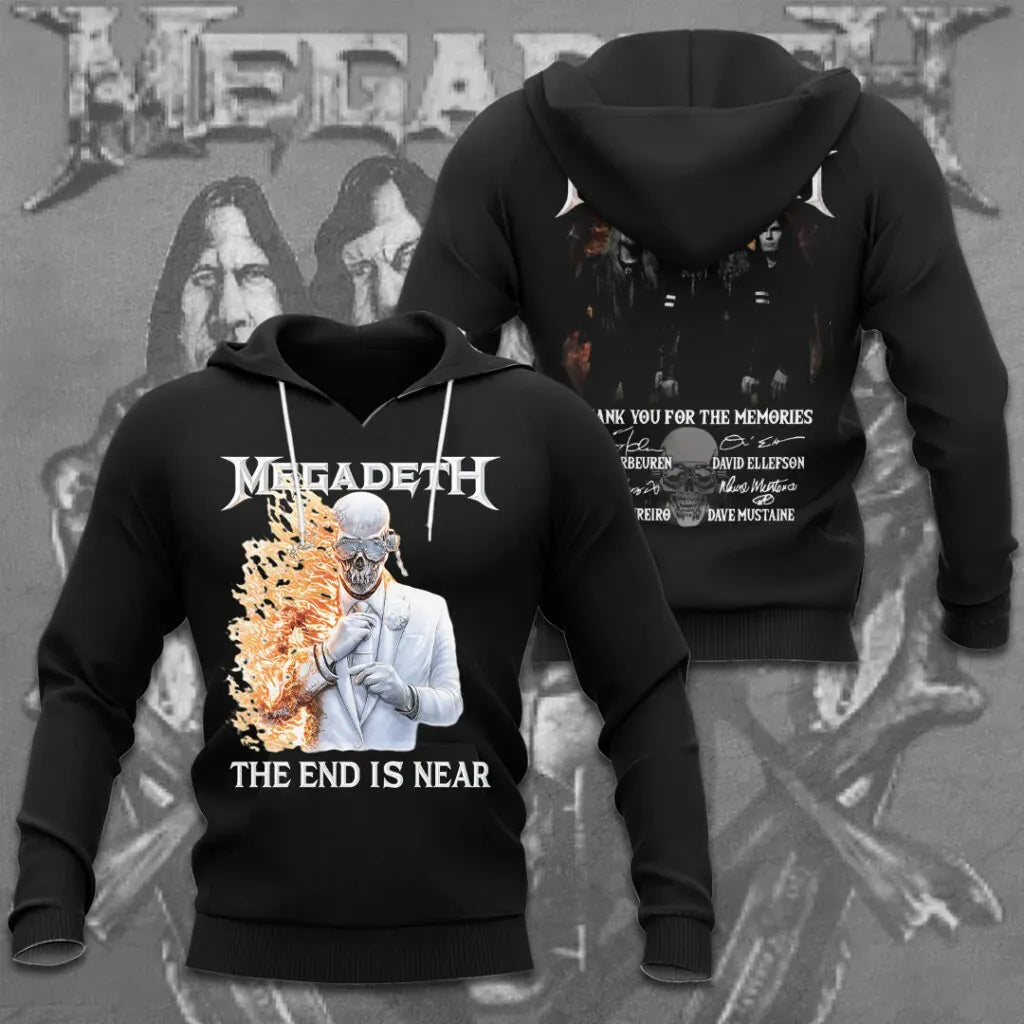 Men's American Thrash Metal Band Print Hoodie