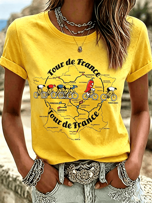 Women's Tour de France Print Casual T-Shirt