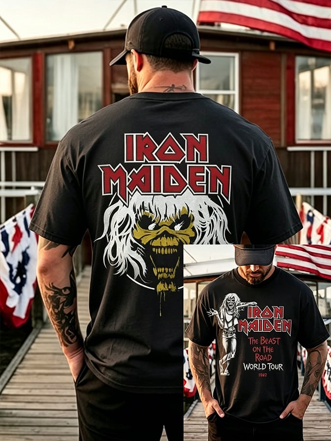 Iron Maiden The Beast on the Road World Tour 1982 Vintage Tee