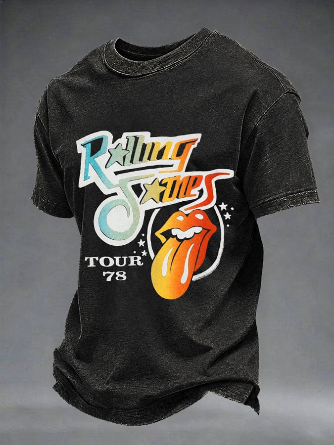 Men's Band Print Casual T-shirt