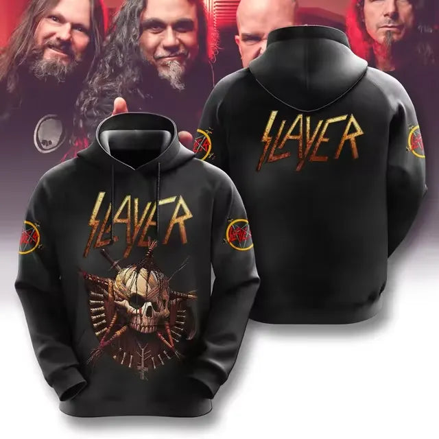 Men's American Thrash Metal Band Print Hoodie