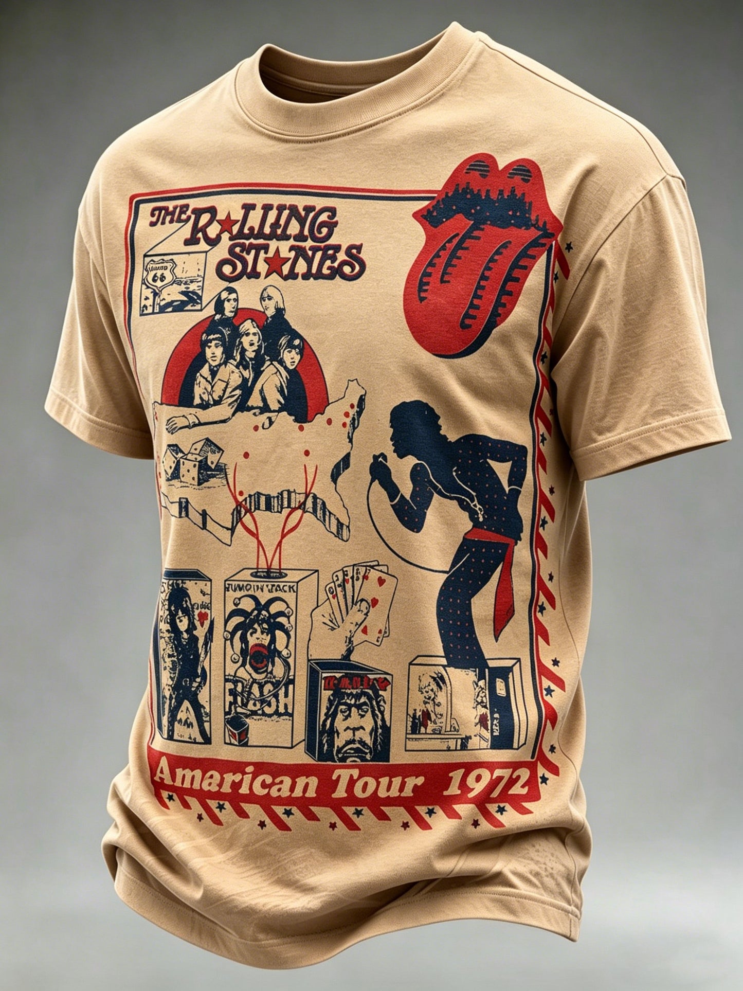 Men's Band Print Casual T-shirt