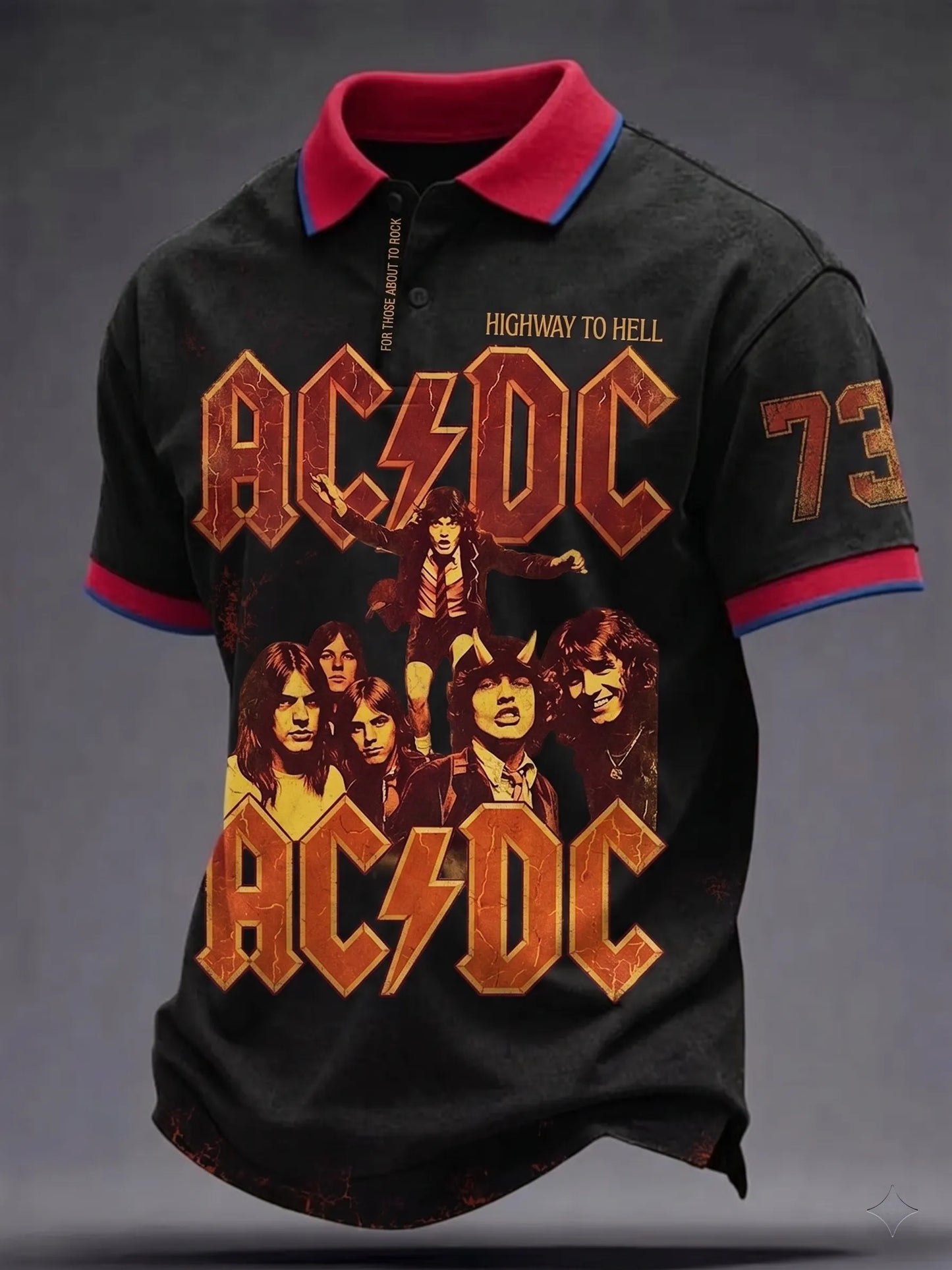 Men's AC/DC Rock Band Fan Polo Shirt