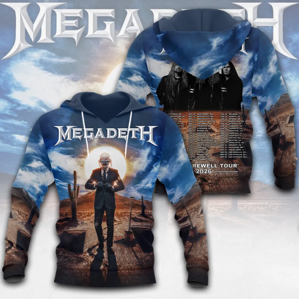Men's American Thrash Metal Band Print Hoodie