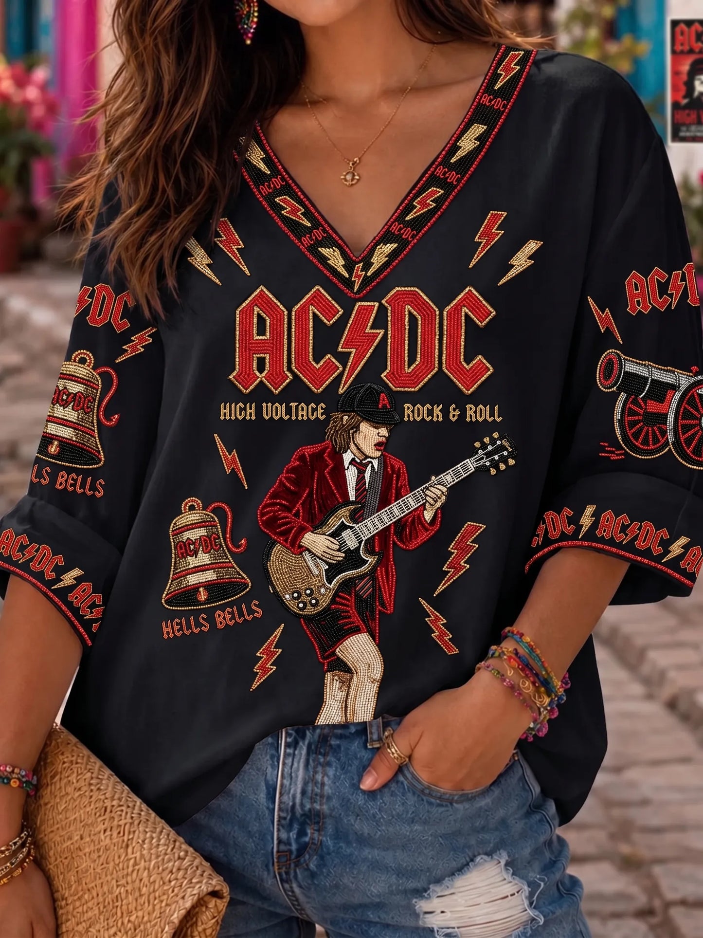 Women's Vintage AC/DC Fan Top