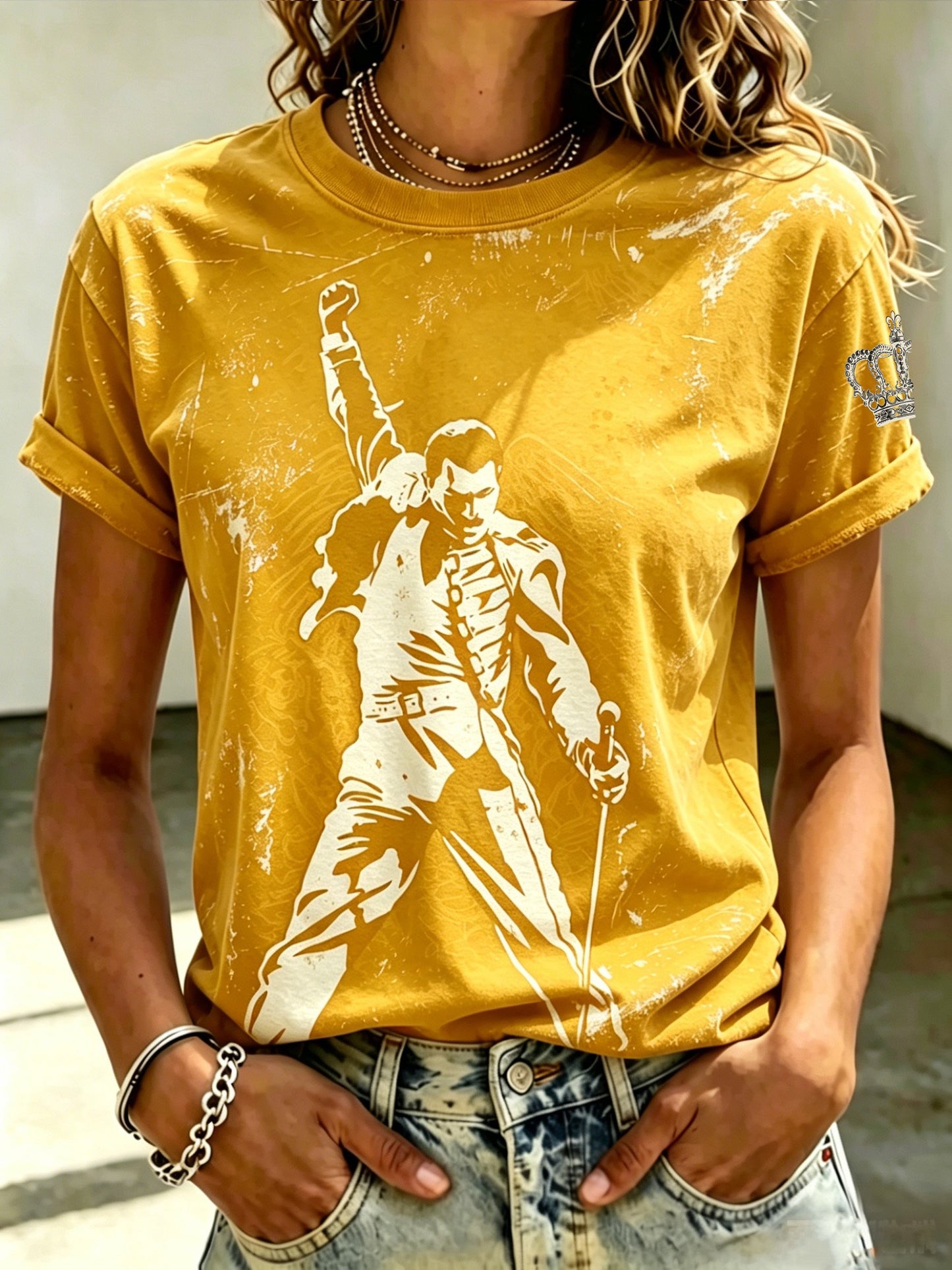 Women's Music-Print Casual Top