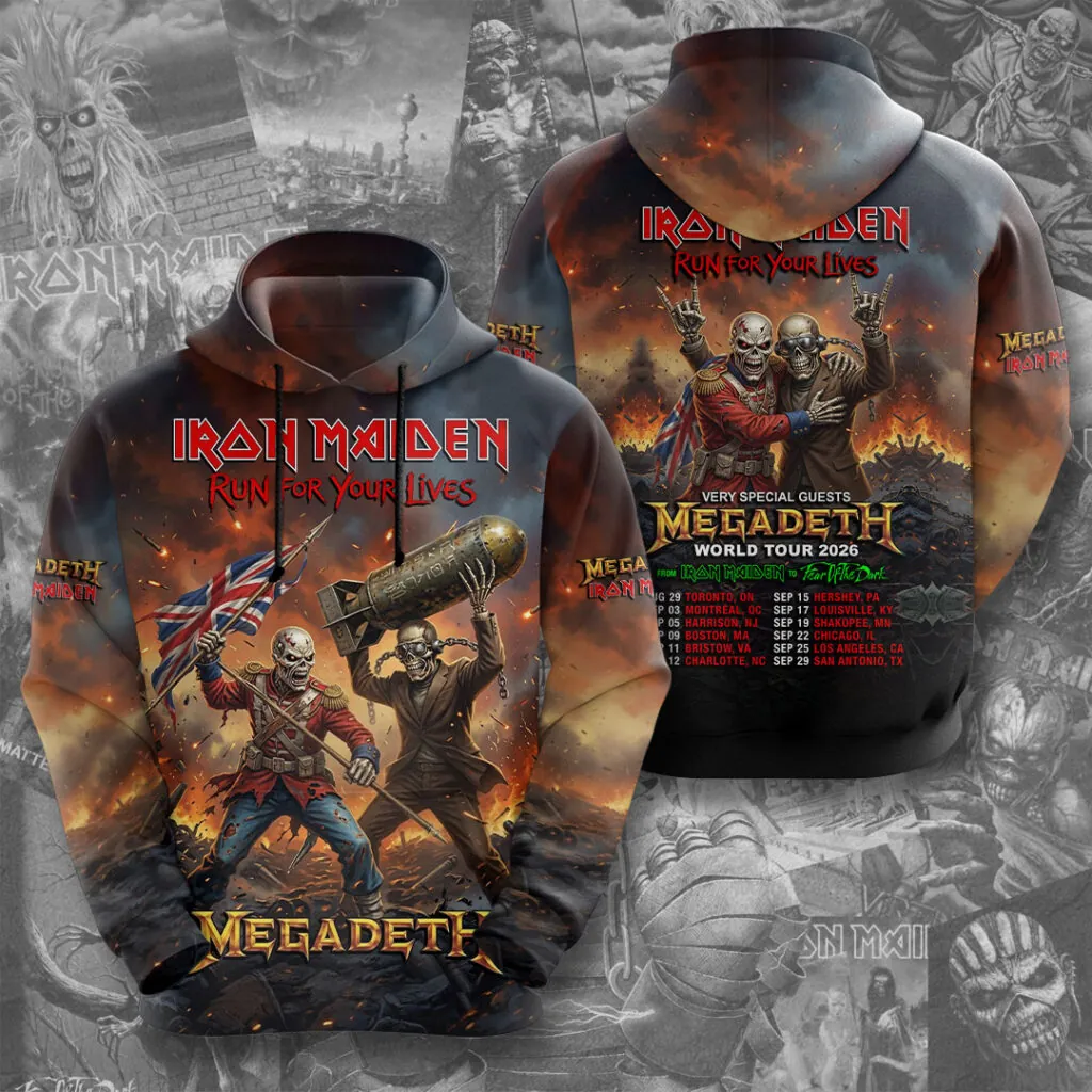 Men's American Thrash Metal Band Print Hoodie
