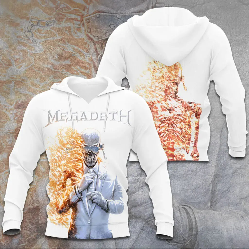 Men's American Thrash Metal Band Print Hoodie