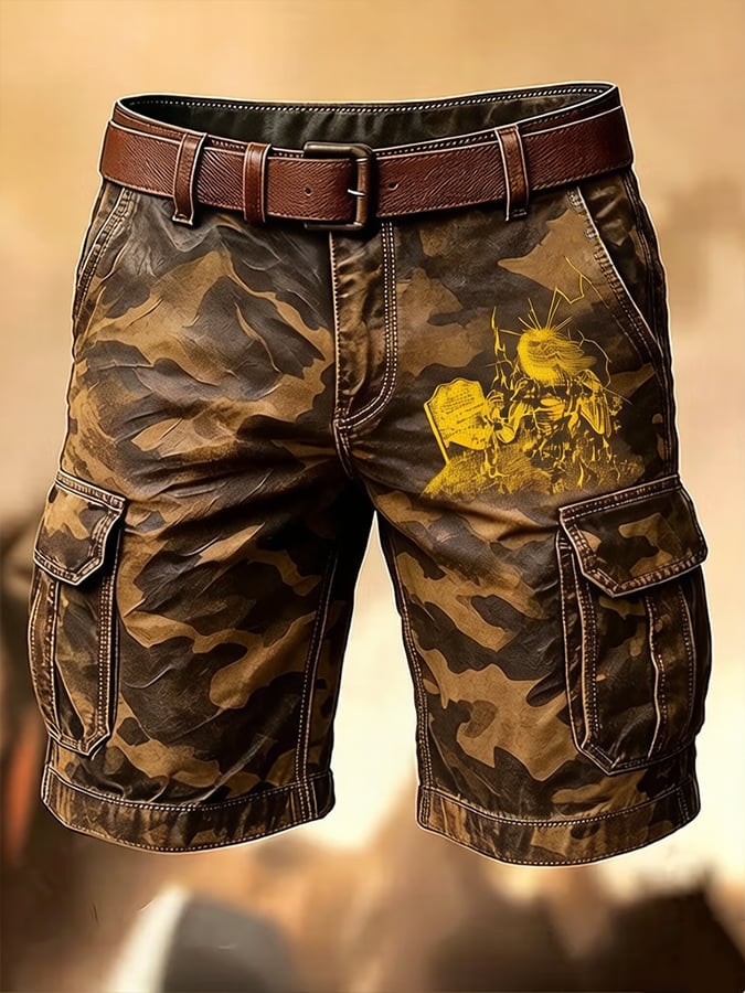 Men's Cargo Pants with England Heavy Metal Band Print