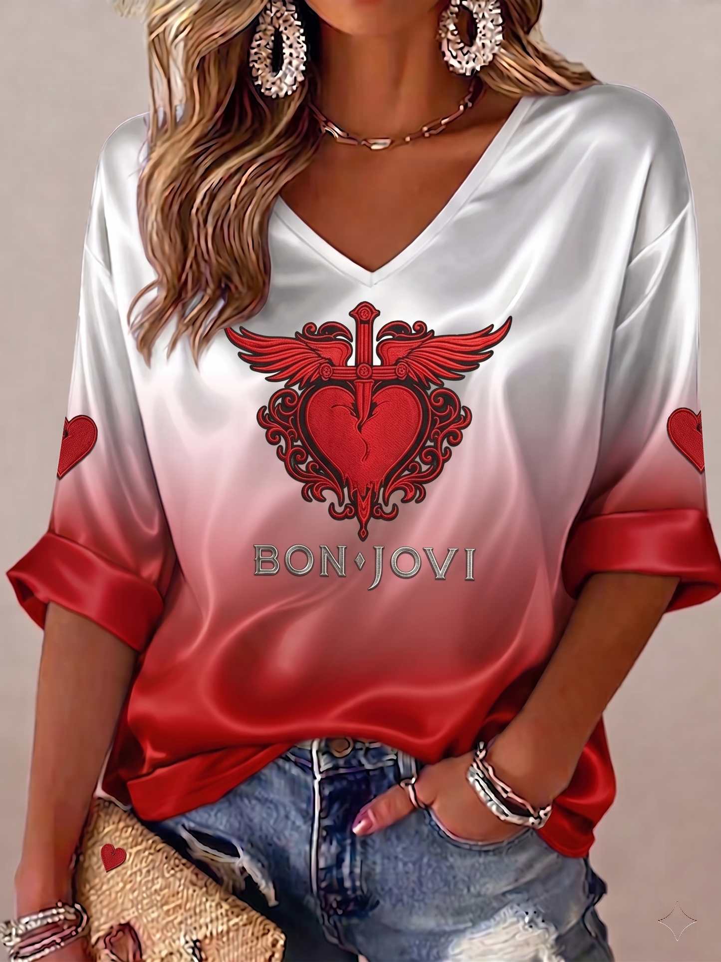 Women's Vintage Bon Jovi Fan Top