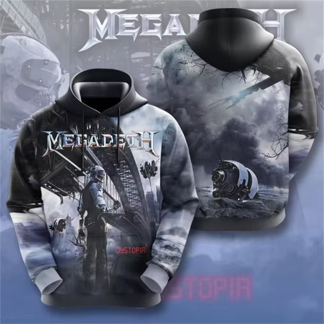 Men's American Thrash Metal Band Print Hoodie