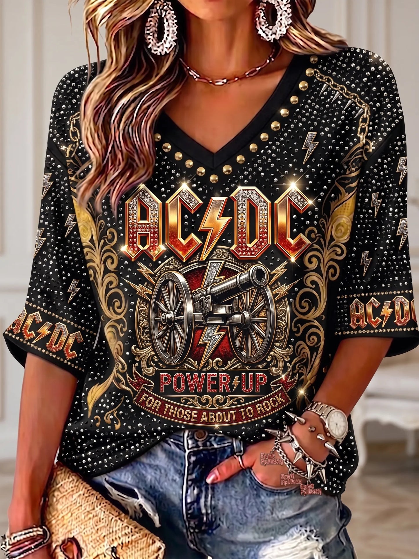 Women's Vintage AC/DC Fan Top