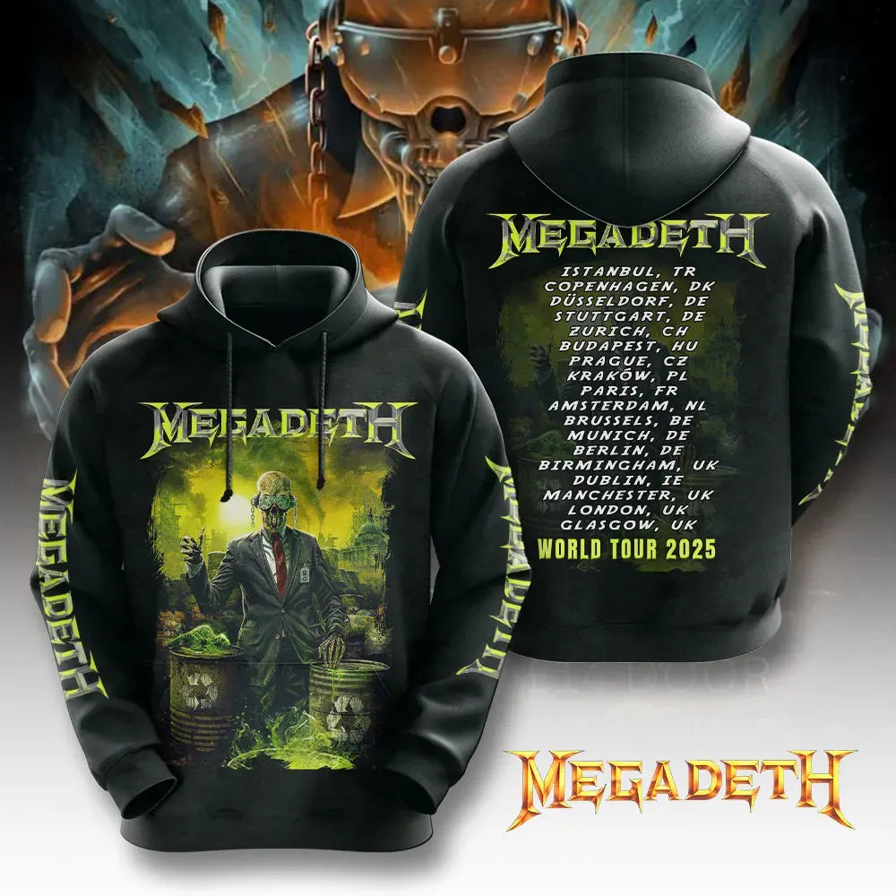 Men's American Thrash Metal Band Print Hoodie