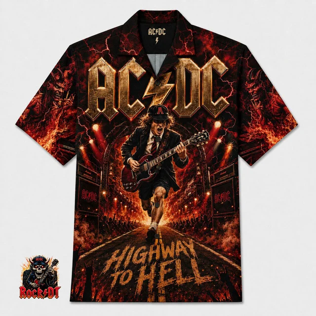 Men's Retro AC/DC Band Rock Fan Shirt