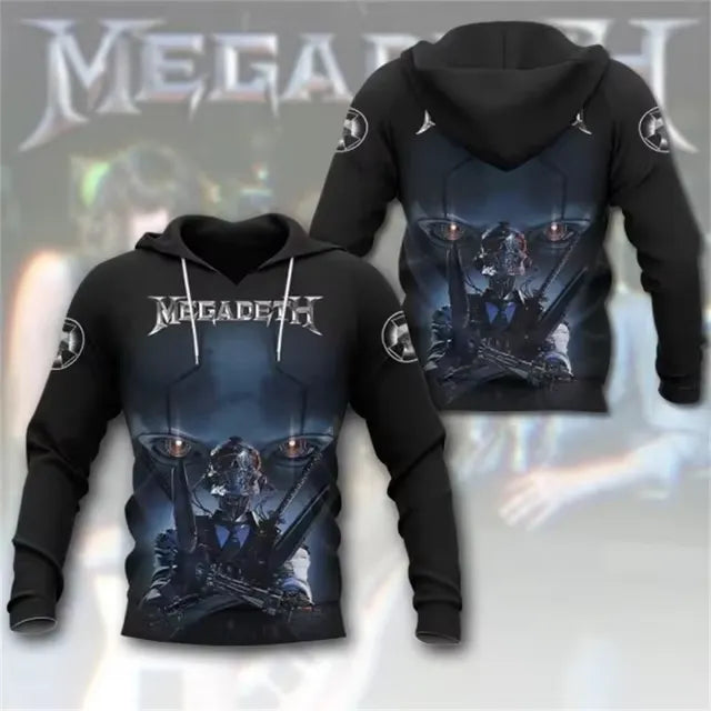 Men's American Thrash Metal Band Print Hoodie